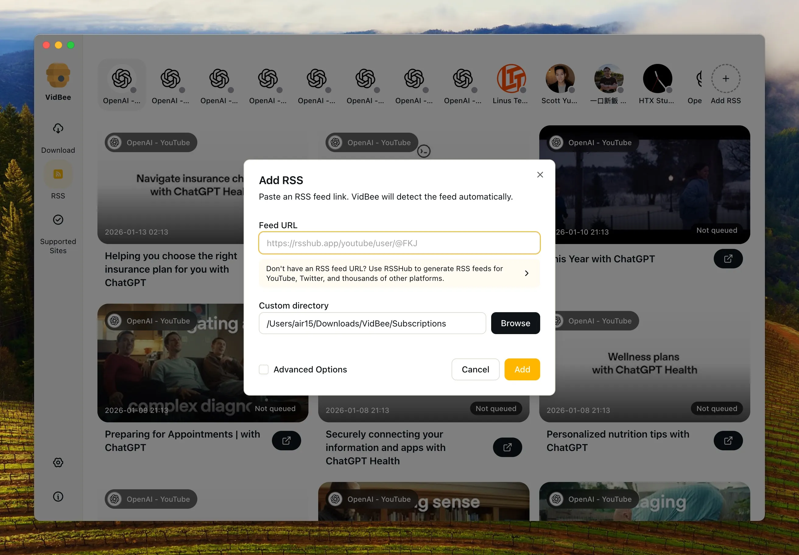 Abbonamento RSS