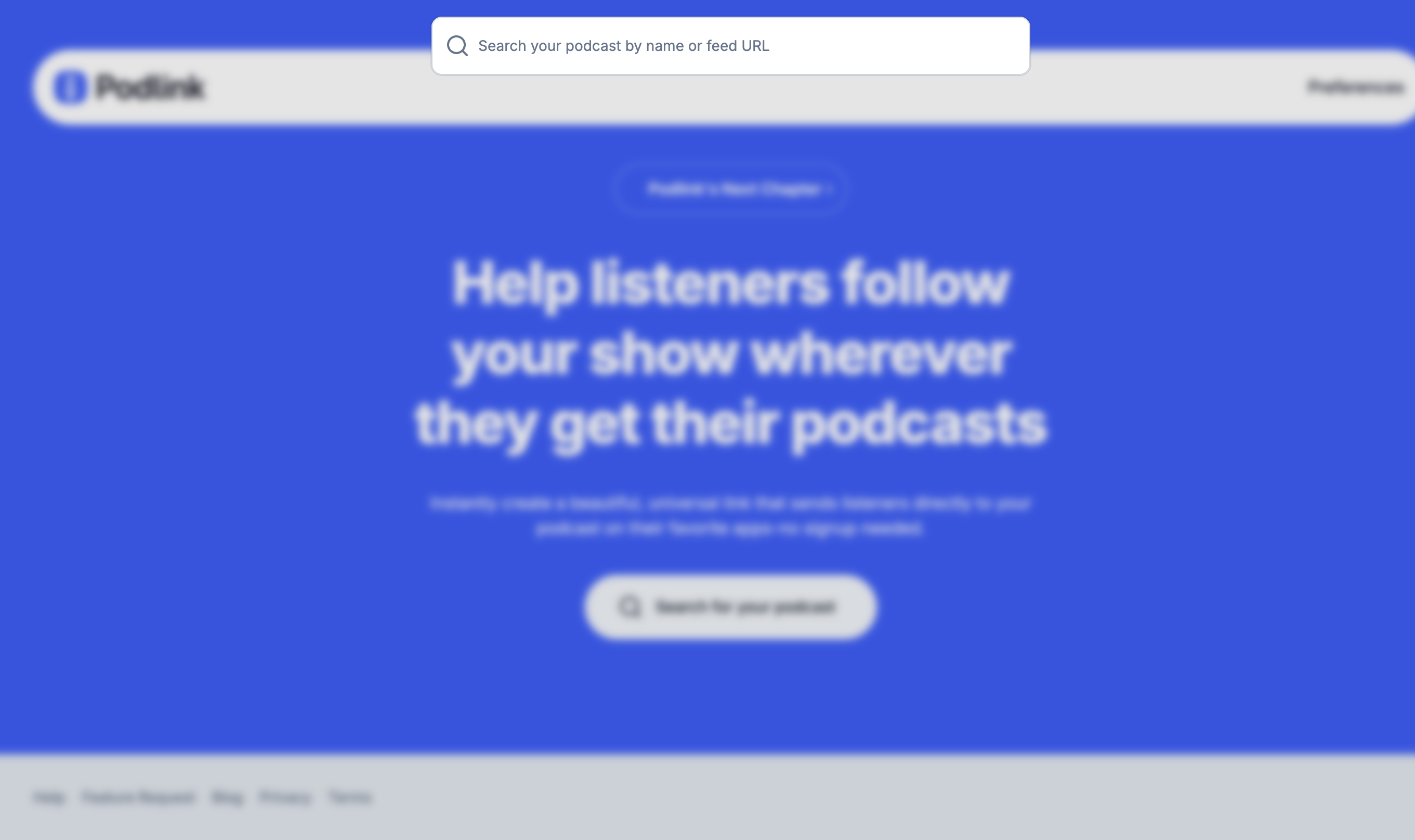 Podlink search: look up a show by name or feed URL