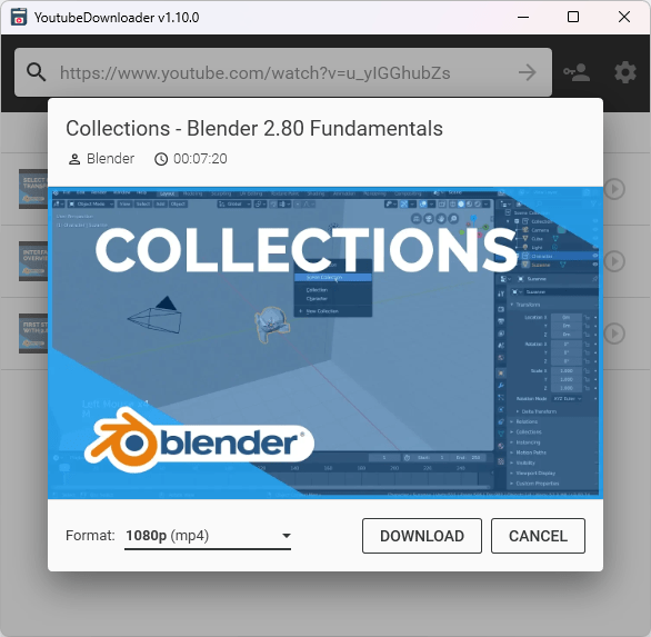 YoutubeDownloader 介面預覽